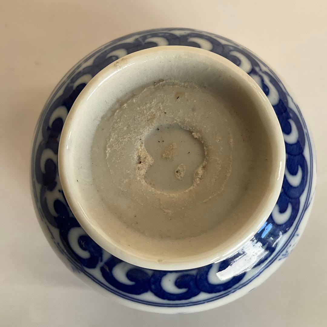 染付楼閣山水唐人文向付(蕎麦猪口)24客組　幕末〜明治時代頃