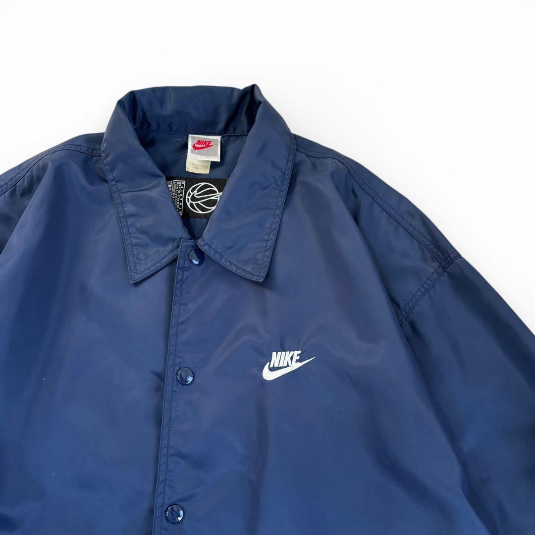 90s NIKE コーチジャケット 紺 L銀タグ バスケタグ USAヴィンテージ
