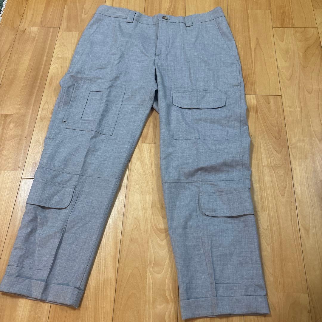 名作【ブルネロクチネリ】アビエイター カーゴ ウールパンツ メンズ　グレー