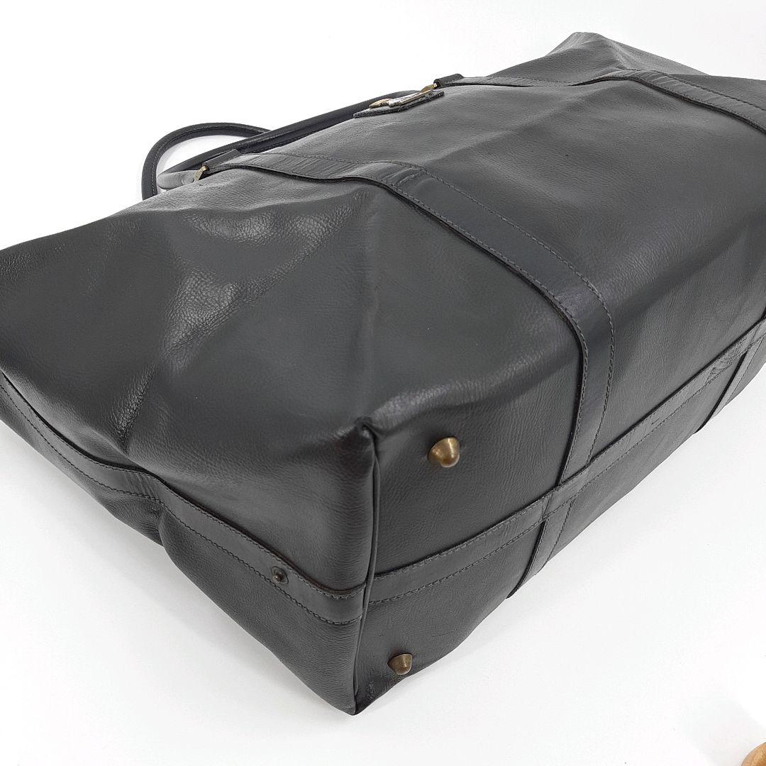 バーバリー　ボストンバッグ　オールレザー　ノバチェック　黒　大容量　トラベル