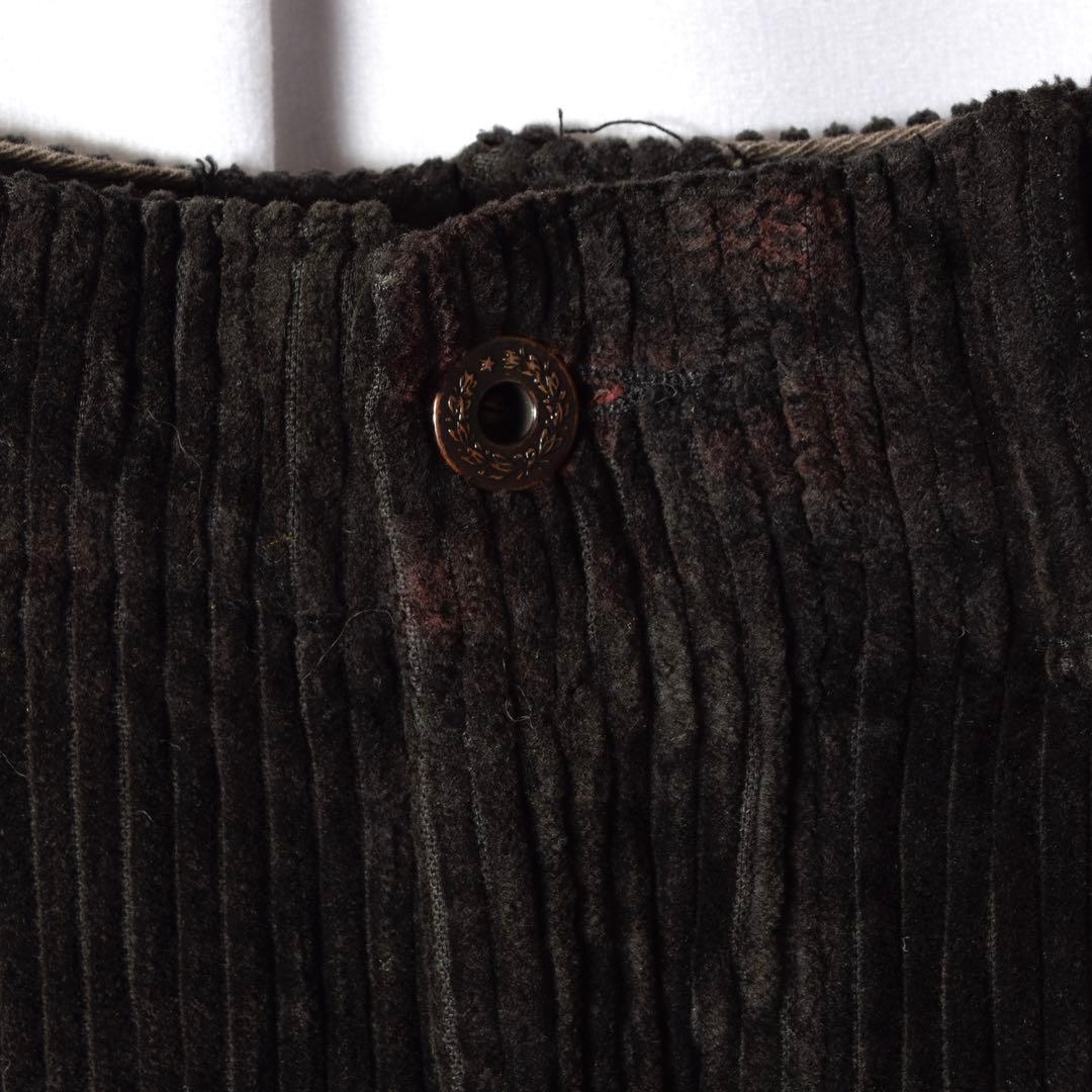 名作 RRL ブラック 太畝コーデュロイ ストレートパンツ ラルフローレン