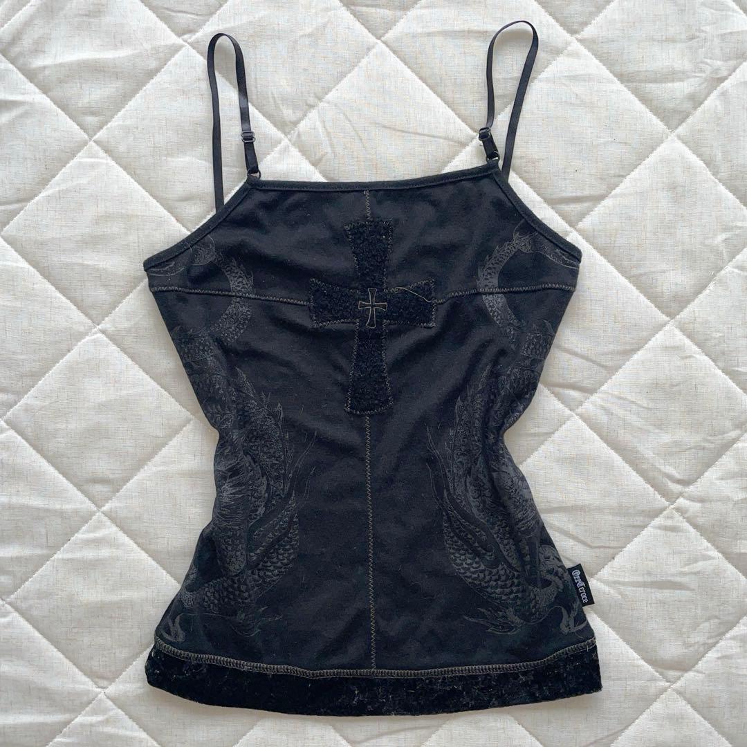 00s darkcore 希少 ozz croce 十字架クロスツギハギ風キャミ