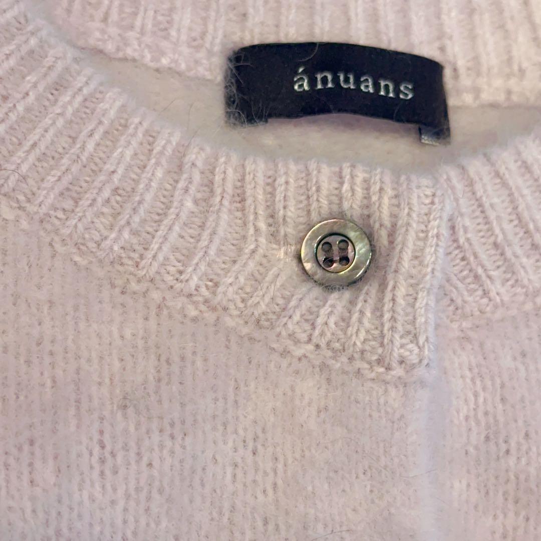 anuans アニュアンス ラクーンフォックスショートカーディガン ピンク