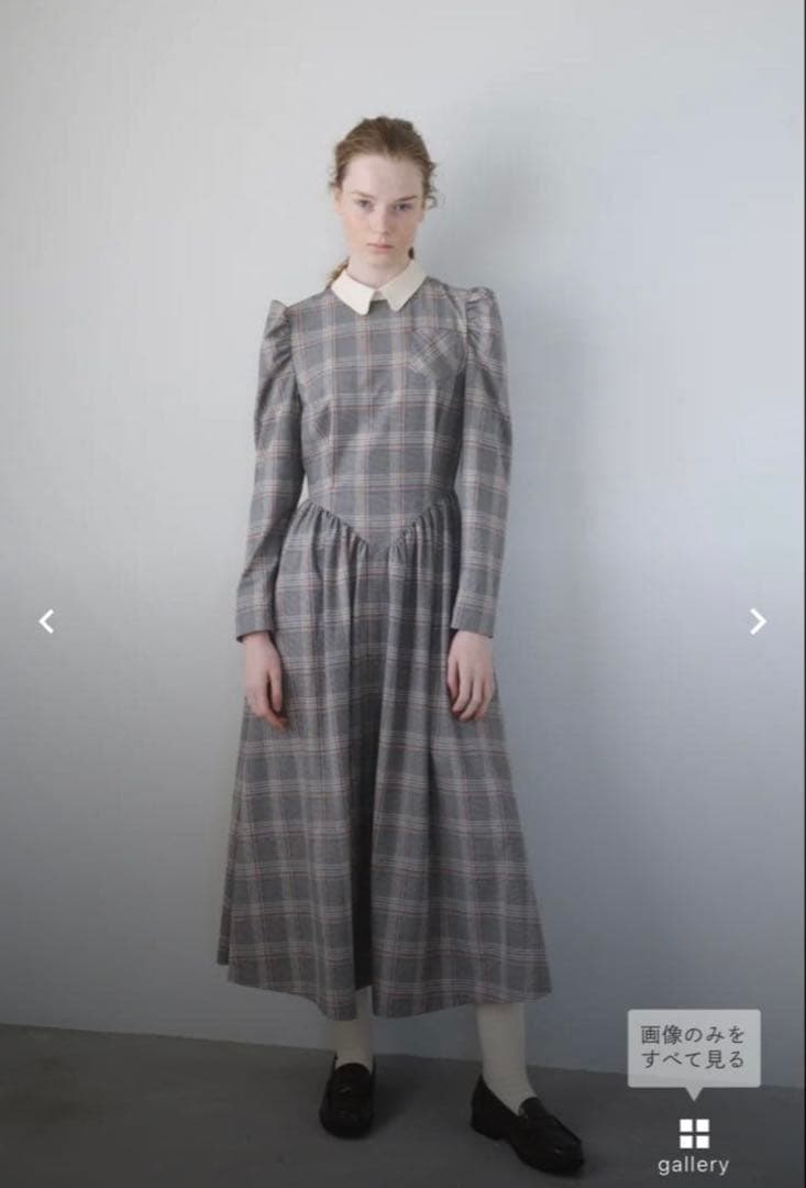 Mocha foufou チャーミングポケットチェックドレス S