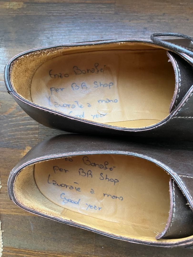 Enzo Bonafè エンツォボナフェプレーントゥ ダークブラウン7