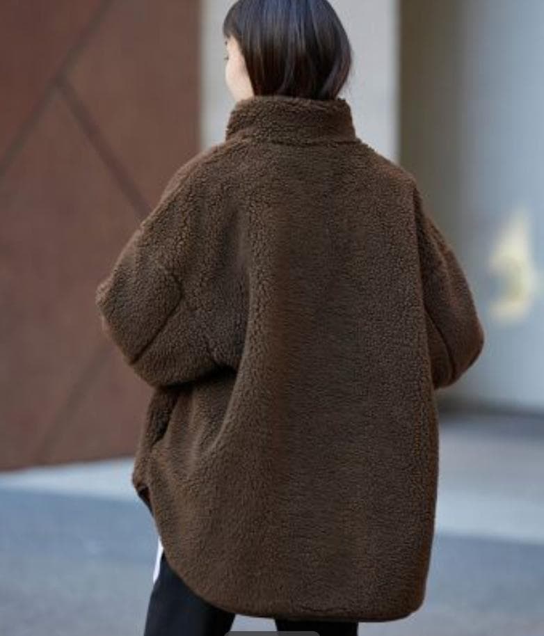 タグ付き未使用　スローブイエナ　キルトボアリバーシブルブルゾン　ブラウン