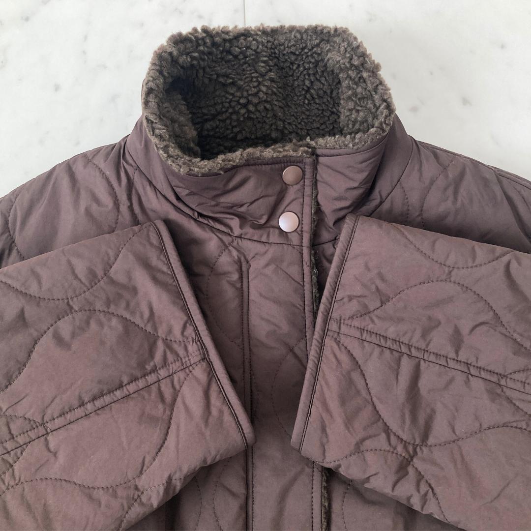 タグ付き未使用　スローブイエナ　キルトボアリバーシブルブルゾン　ブラウン