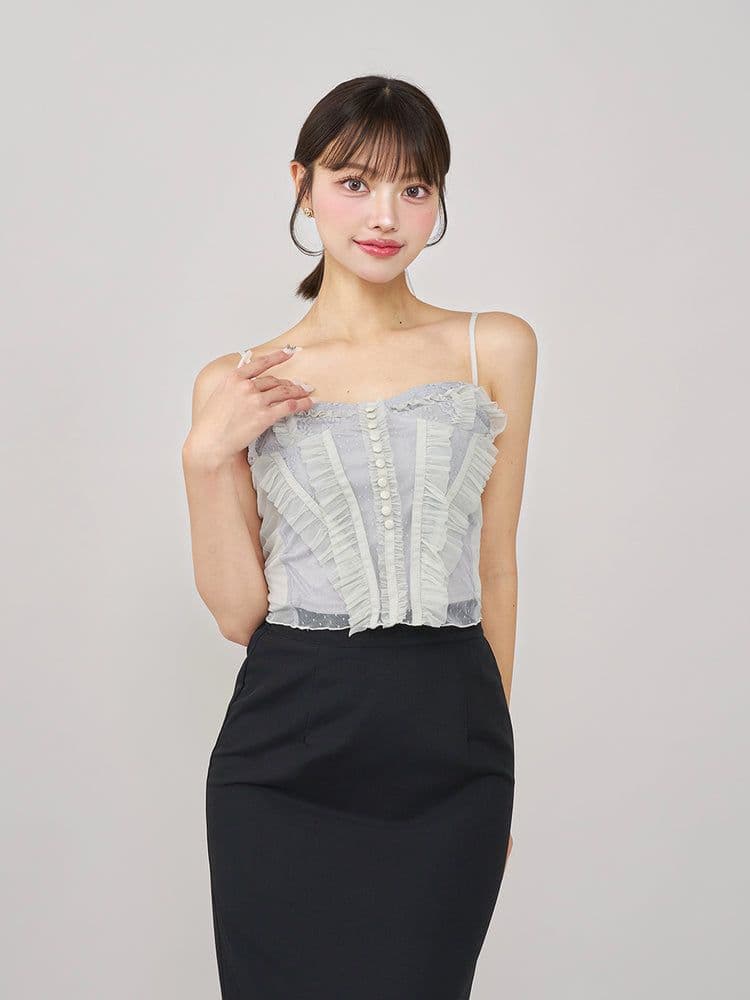 希少レア完売Darichミックスシアーコルセットキャミソール新品未使用未開封