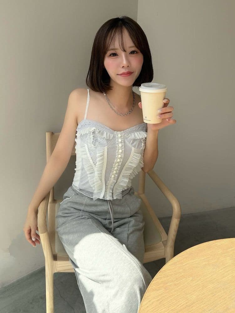 希少レア完売Darichミックスシアーコルセットキャミソール新品未使用未開封