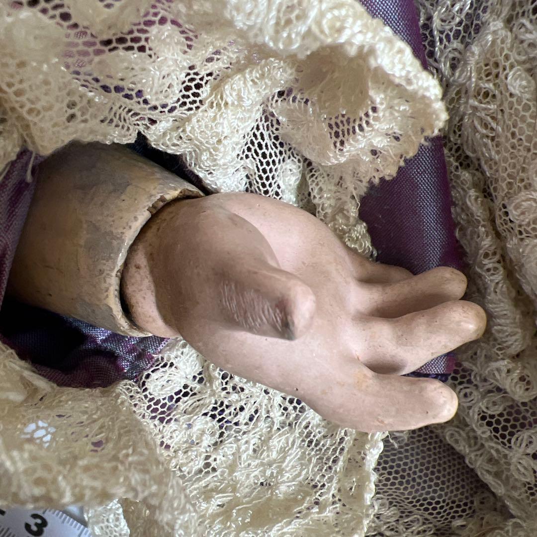 アーモンド・マルセル　アンティークビスクドールブラウンアイオープンマウス銘A&M