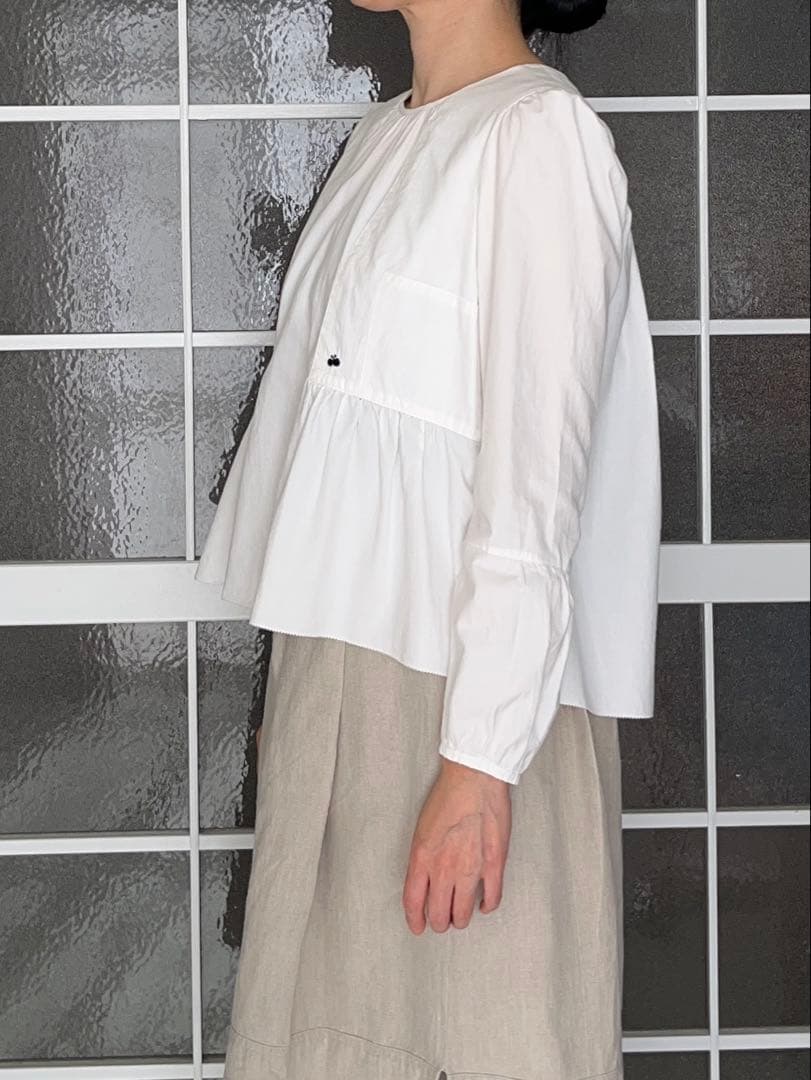 ミナペルホネンfog night ブラウスホワイト