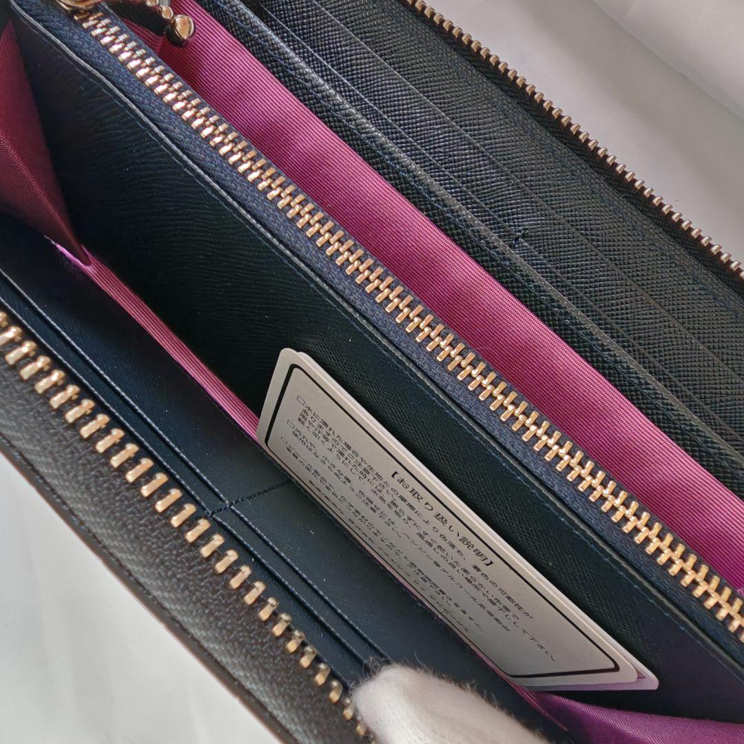 極美品　A.D.M.J. クロコ型押し THE Bee ラウンドジップ 長財布