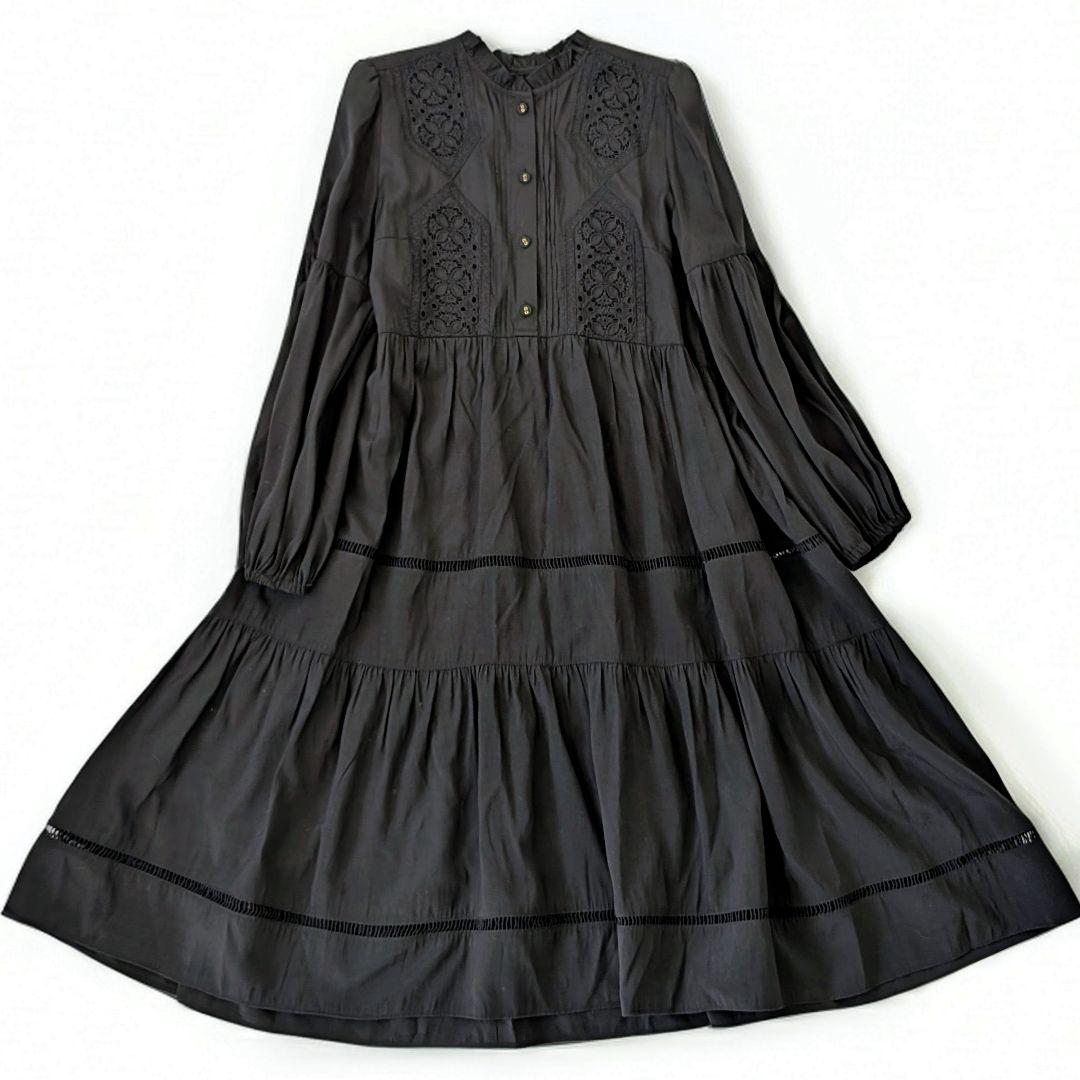 極美品 グレースコンチネンタル ダイアグラム ピンタックカットワークチュニック