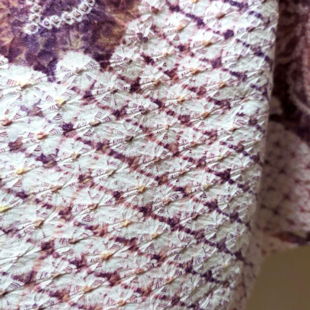 専用 新品 単衣 有松鳴海絞り 付下げ 広衿 夏着物 浴衣 蜘蛛絞り 三浦絞り