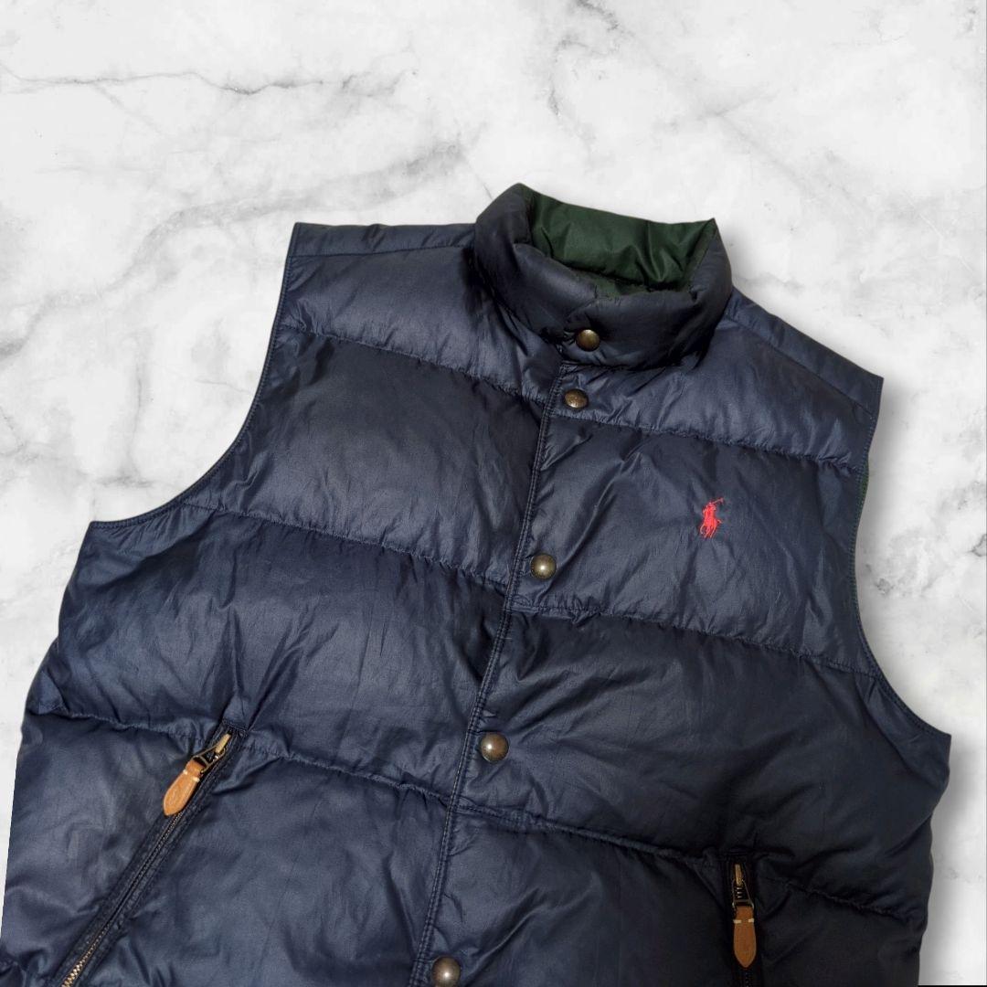 ラルフローレン リバーシブル ダウンベスト ポニー刺繍 2way ダウン80%