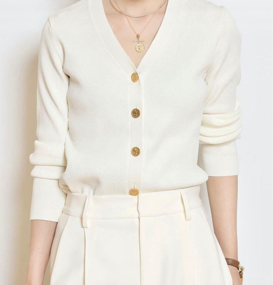 ドゥーズィエムクラス　2023SS DINER RIB Vネックカーディガン