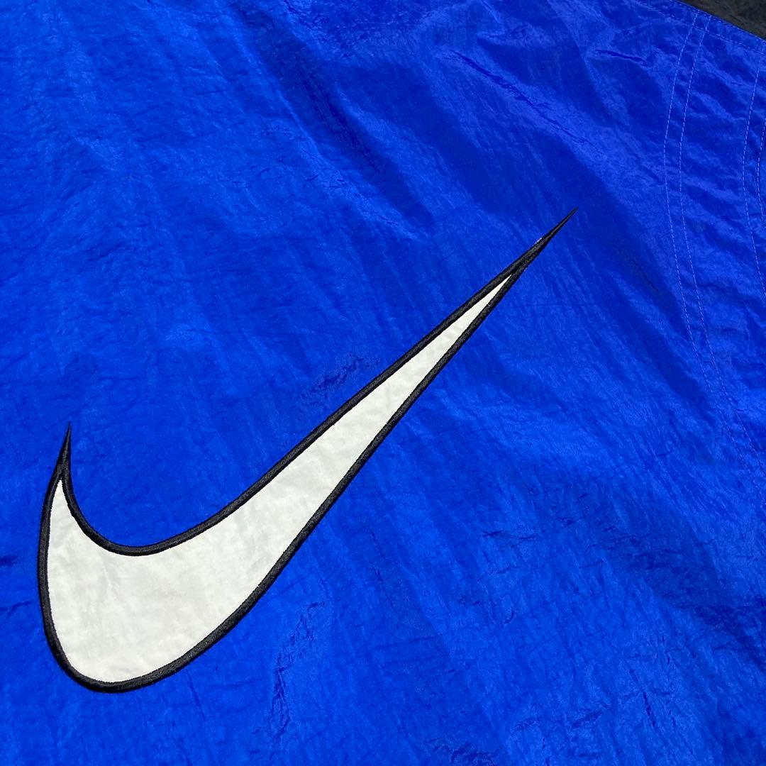 NIKE 90s 銀タグ ナイロンジャケット ビッグスウッシュロゴ XXL