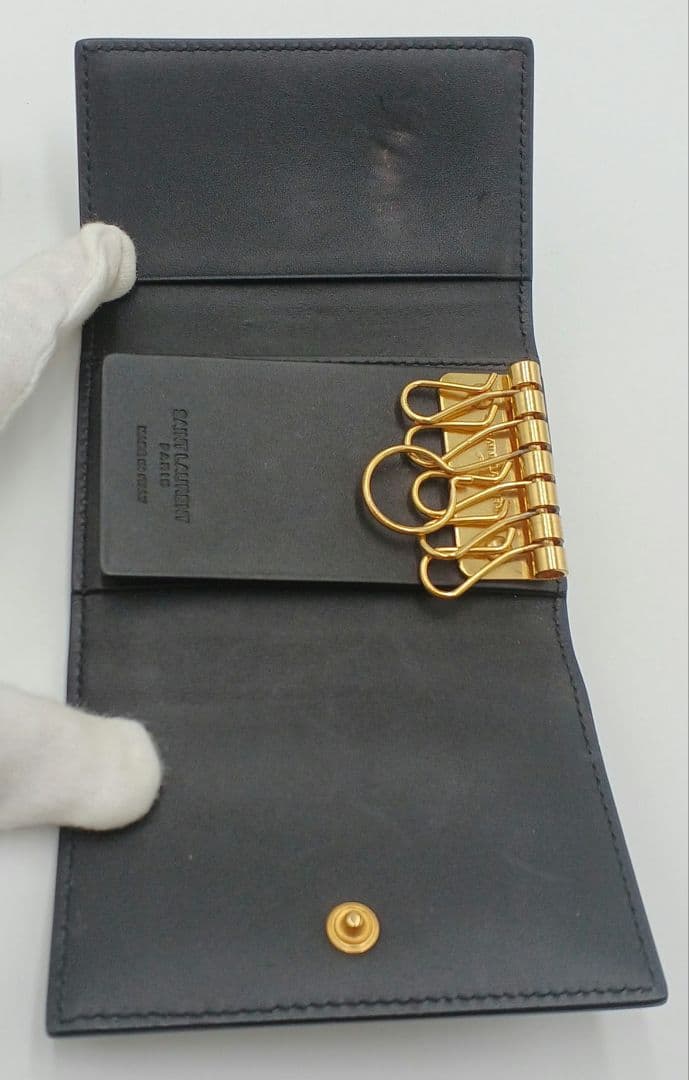 サンローラン　SAINT LAURENT　６連キーケース(ブラック×ゴールド)