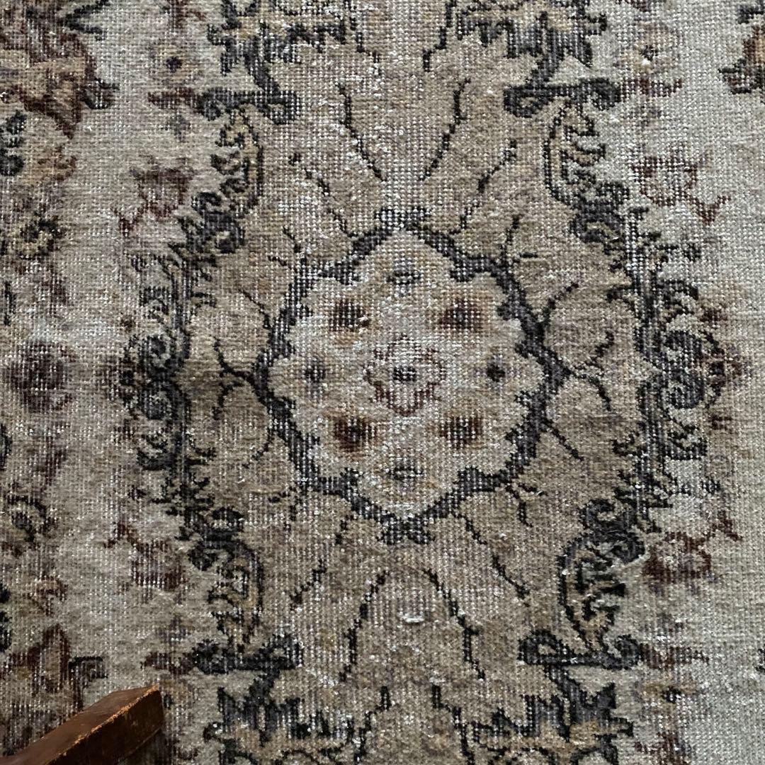 ベージュ　メダリオンヴィンテージラグ　トルコラグ