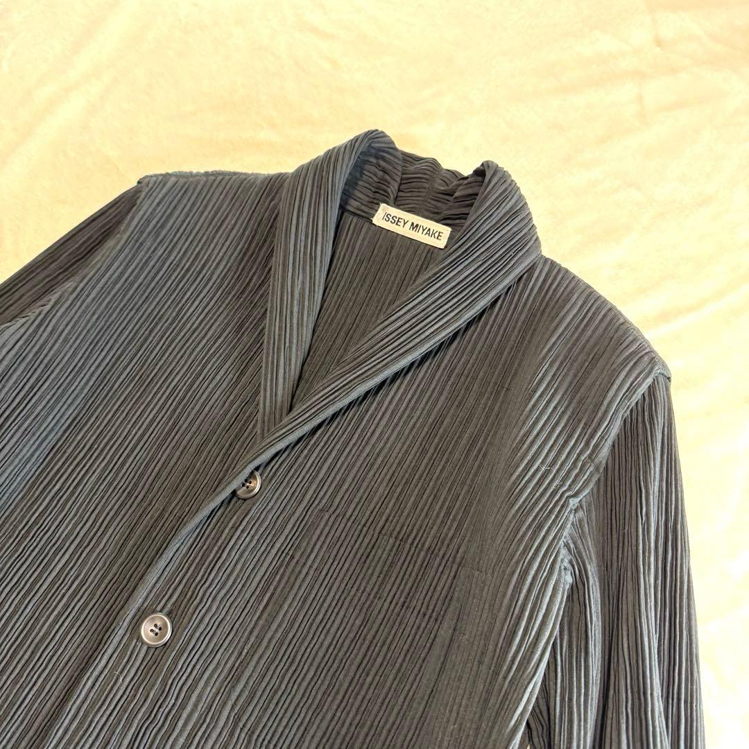 イッセイミヤケ プリーツ テーラードジャケット ブラック 日本製 M