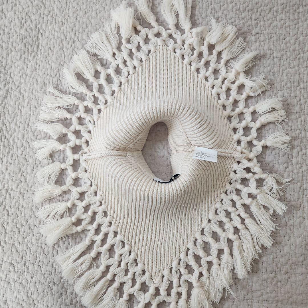 美品★HYKE　ネックウォーマー　ウール　つけ襟　付け襟　フリンジ