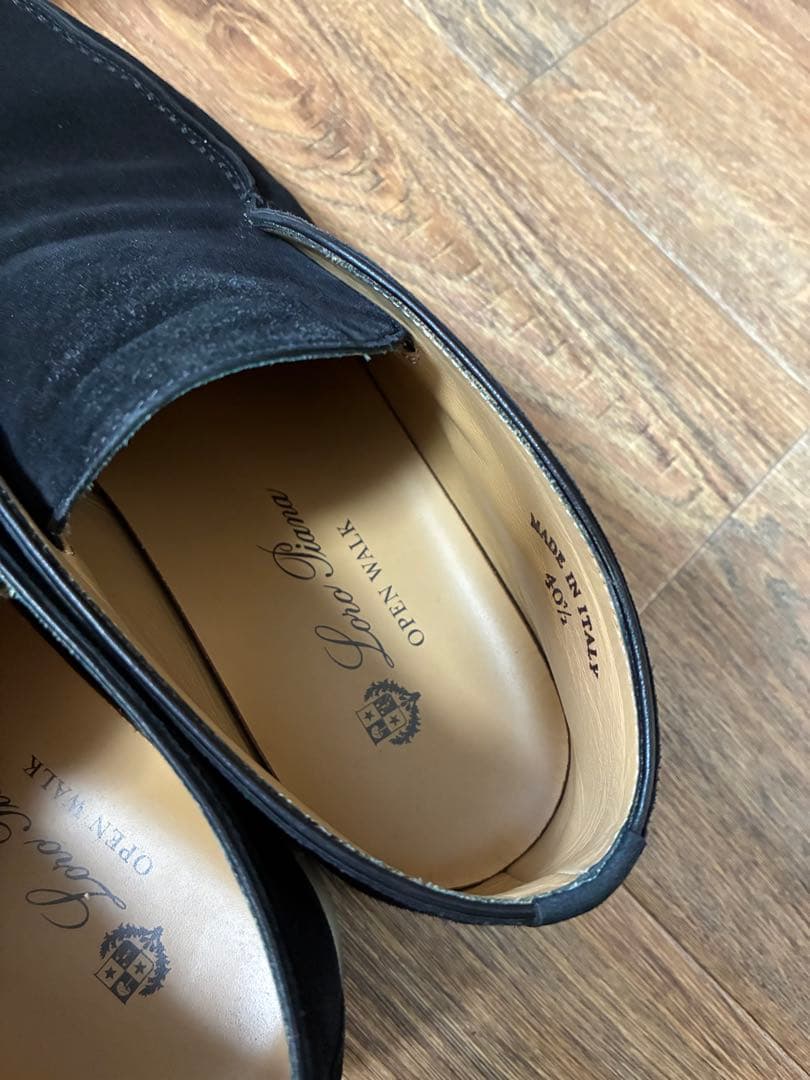 ロロピアーナ　オープンウォーク　美品　ブラック　40ハーフ　Loro piana