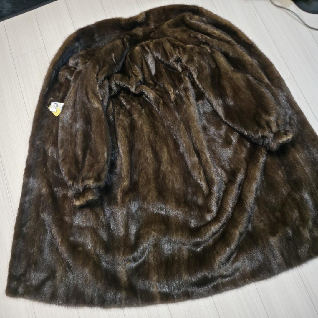 タグ付き未使用 総丈120cm デミバフミンク ファーコート 極太袖 サガミンク