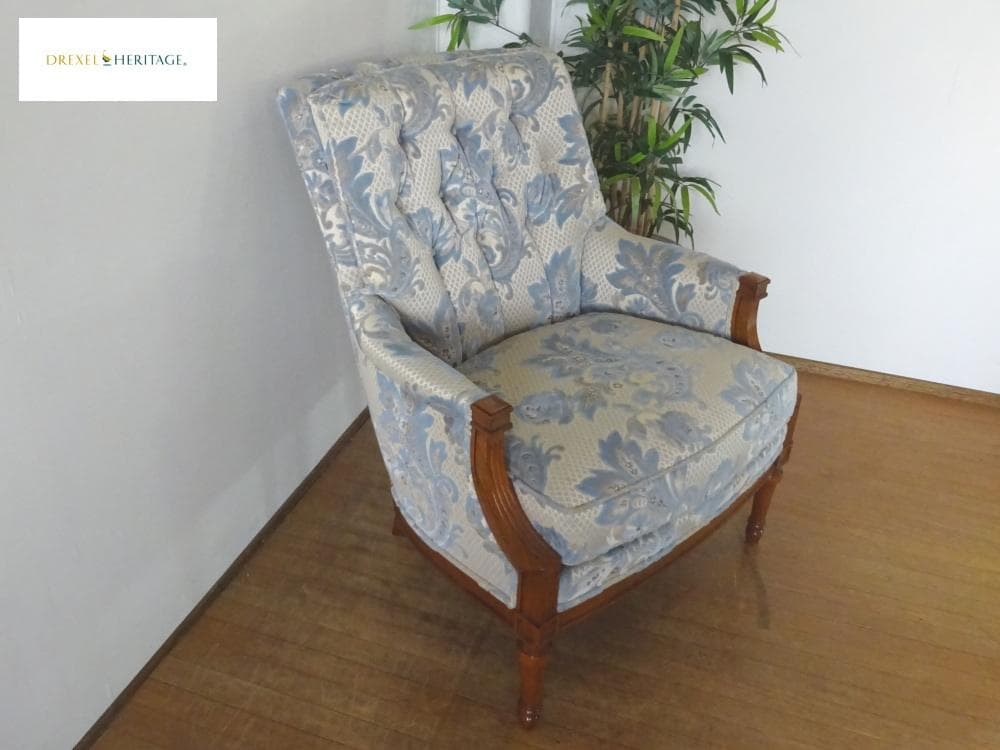 ドレクセルヘリテイジ　アップホルスタリー　イージーチェア　1Pソファ　超美品