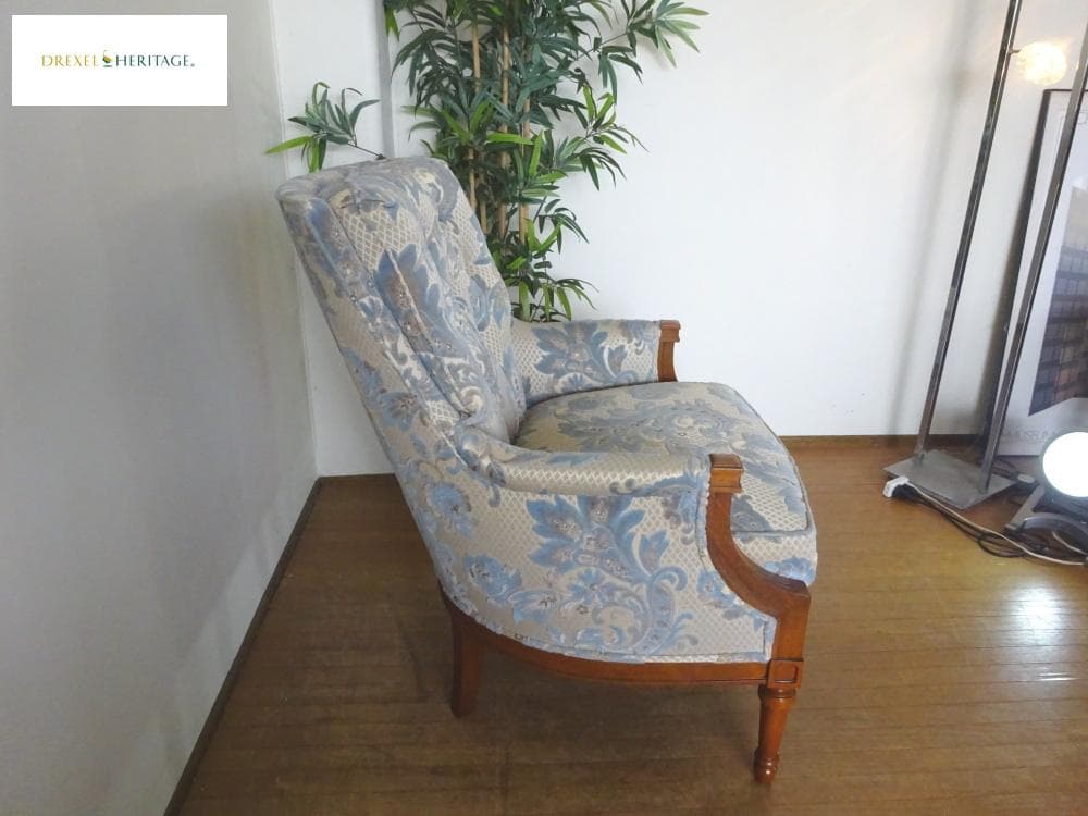 ドレクセルヘリテイジ　アップホルスタリー　イージーチェア　1Pソファ　超美品