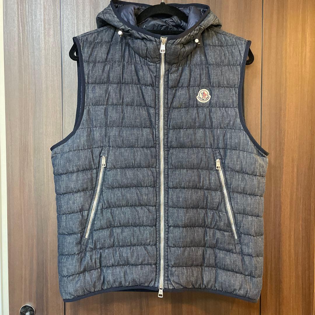モンクレール　ダウンベスト　ダウン　ベスト　デニム　サイズ3