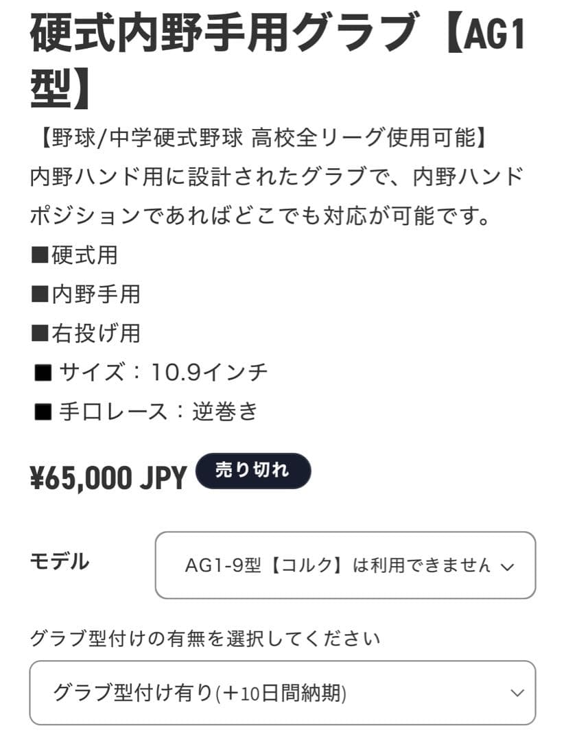 新品未使用‼️アメイジング　硬式内野手用グラブ　新品