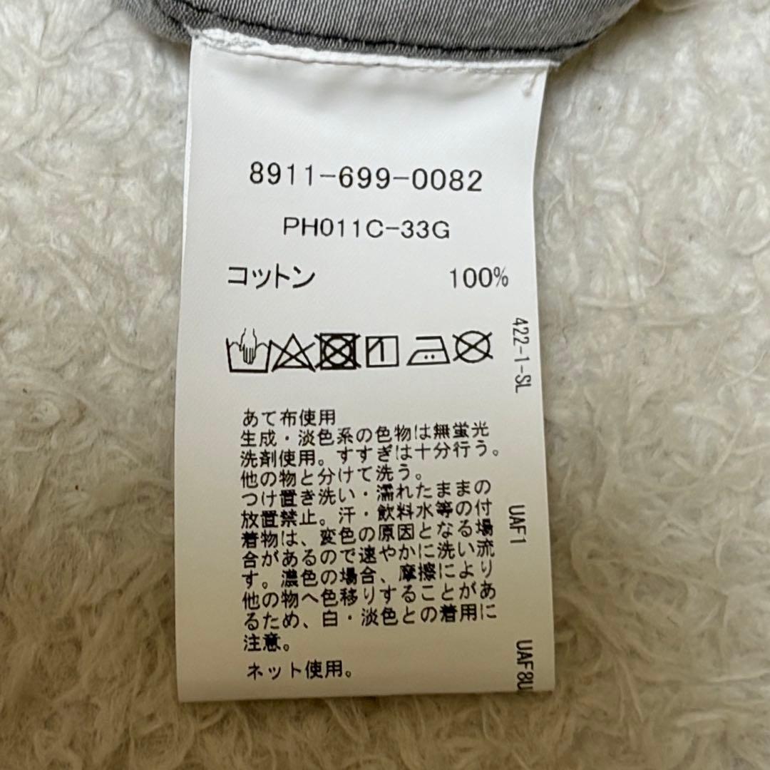 フィータ　Trinity グレーデニムシャツ　ピンタック　バンドカラー　五部袖