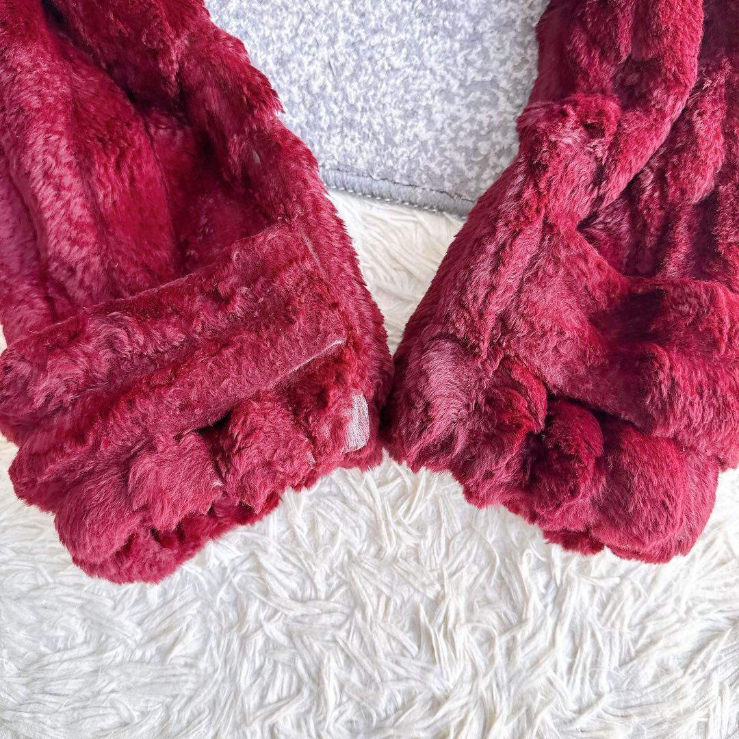 希少　オールド　ディオール　毛皮　コート　ミドル丈　ファー　シェアード　ボルドー