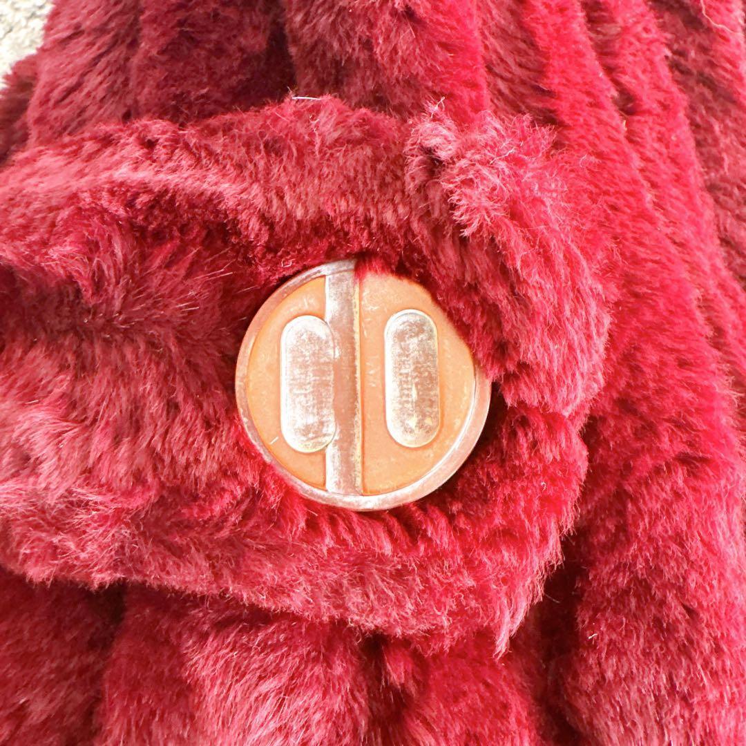 希少　オールド　ディオール　毛皮　コート　ミドル丈　ファー　シェアード　ボルドー