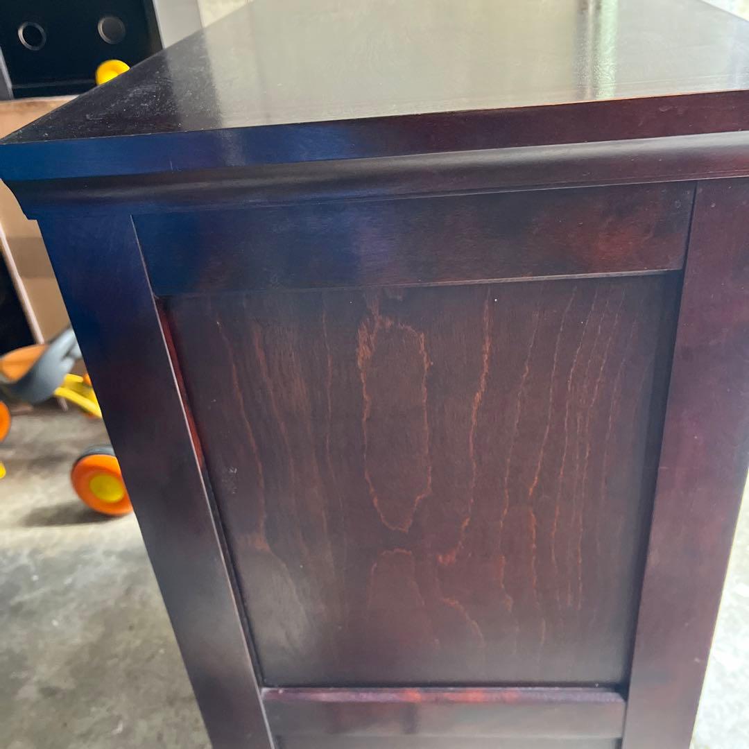 【北海道民芸家具】重厚な樺材のシューズボックス 下駄箱 靴箱 収納 レトロ