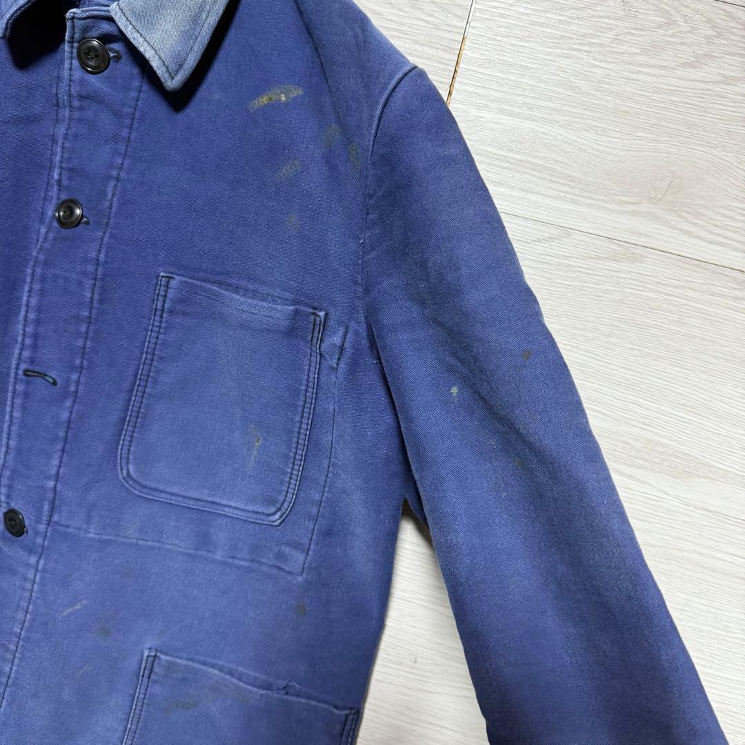 50s〜60s フレンチワークジャケット モールスキン フランス製 フェード