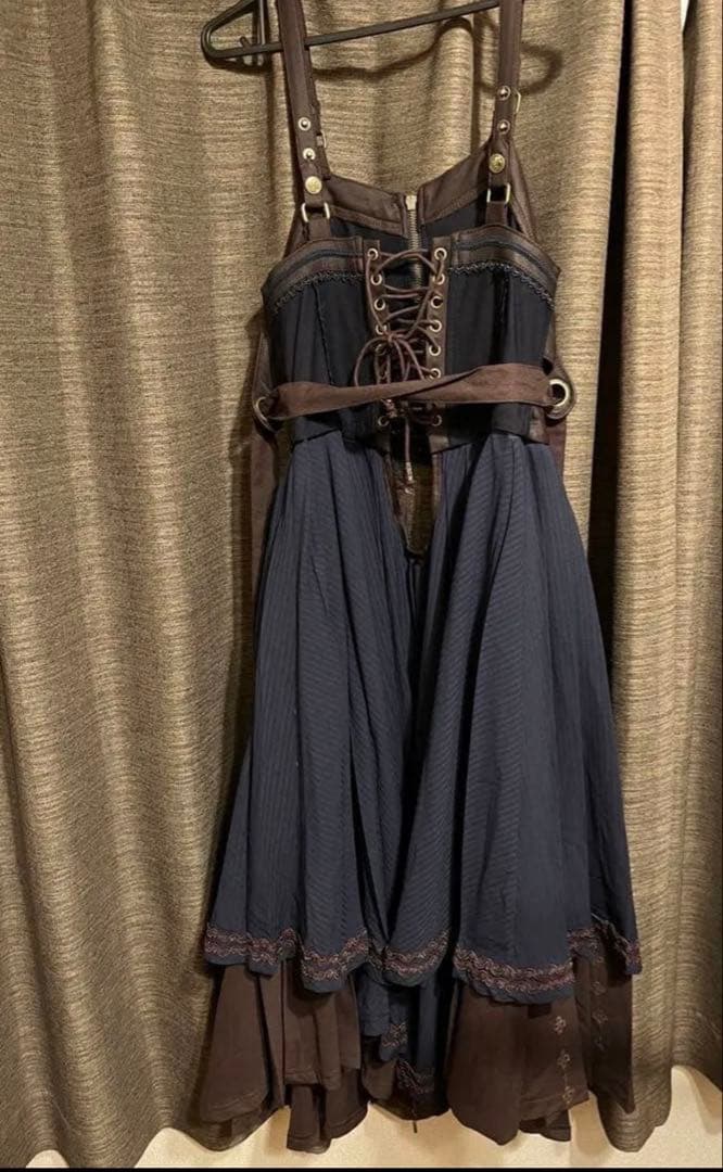 オッズオン 和風 和柄使いベストワンピース