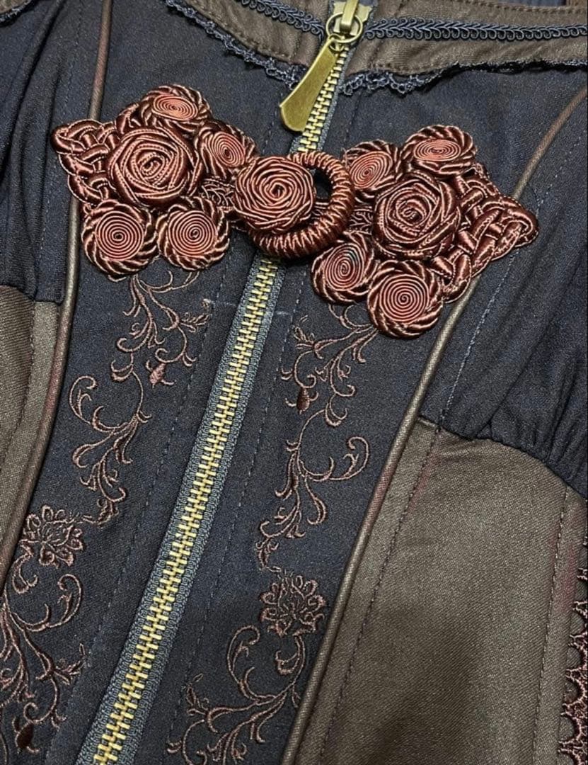 オッズオン 和風 和柄使いベストワンピース