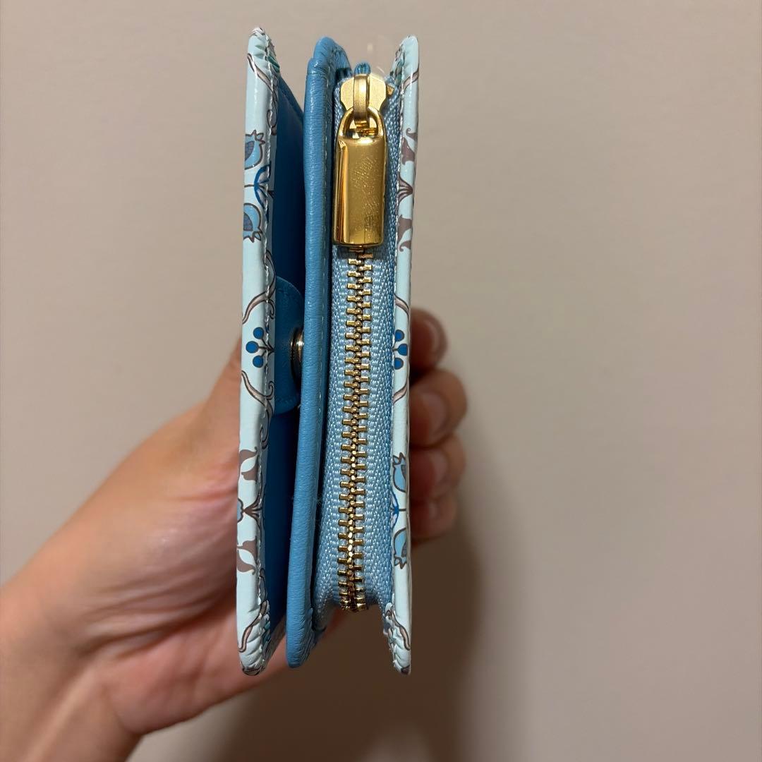 【新品未使用】浅草文庫 シルクロード 友禅染 江戸小紋 二つ折り 財布 日本製