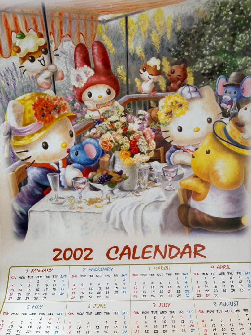 【レア】2002年 サンリオ　キティ マイメロ　プリン　クリリン　カレンダー