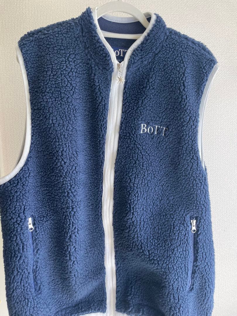 BoTT ネイビー ボアダウンベスト Lサイズ