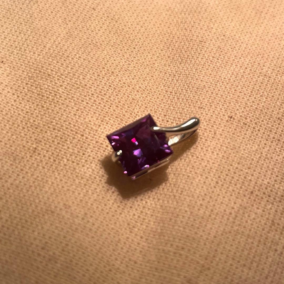 合成アレキサンドライト♦︎k18wgトップ