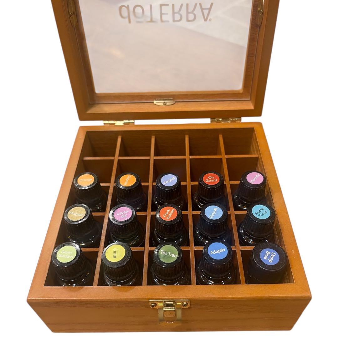 ドテラ　doTERRA エッセンシャルオイル　15本　ウッドボックスセット