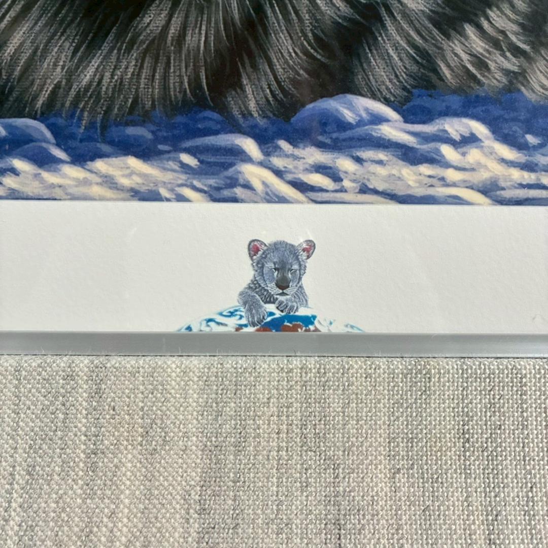 シム・シメール「レパードムーン」ジークレー 大作 直筆サイン入 お洒落な額装