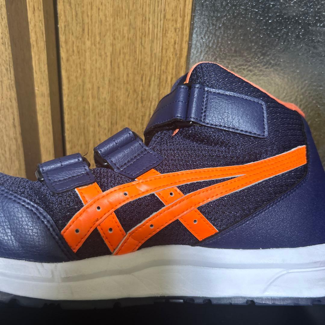 asics アシックス ネイビー オレンジ 安全靴 ハイカット