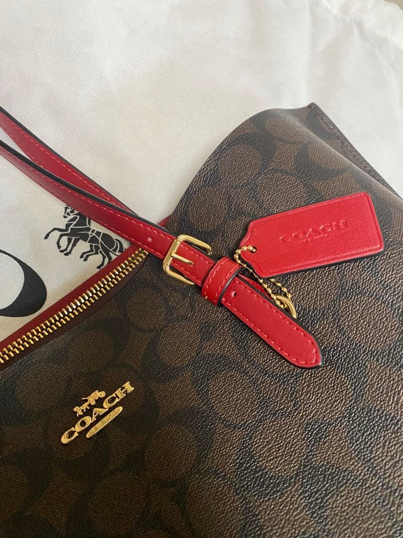 MyB@g(*☻-☻*) COACH トートバッグ ブラウン/レッド