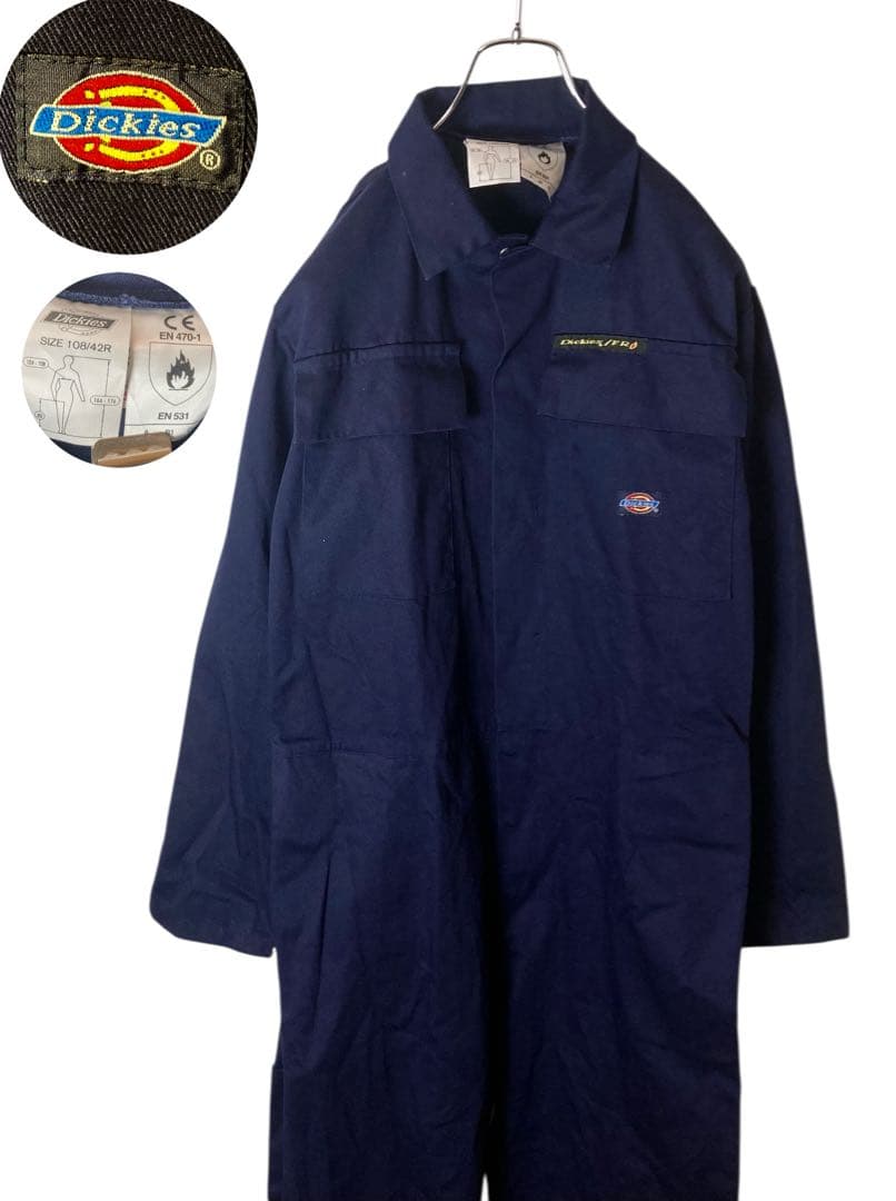 希少古着Dickiesディッキーズ ダークネイビーオールインワンツナギ ゆったり