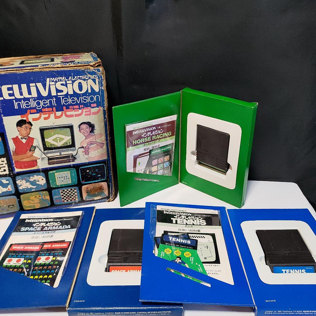 ★箱説付き★バンダイ国内版インテレビジョン本体&ソフト3本つき　中古動作品現状渡