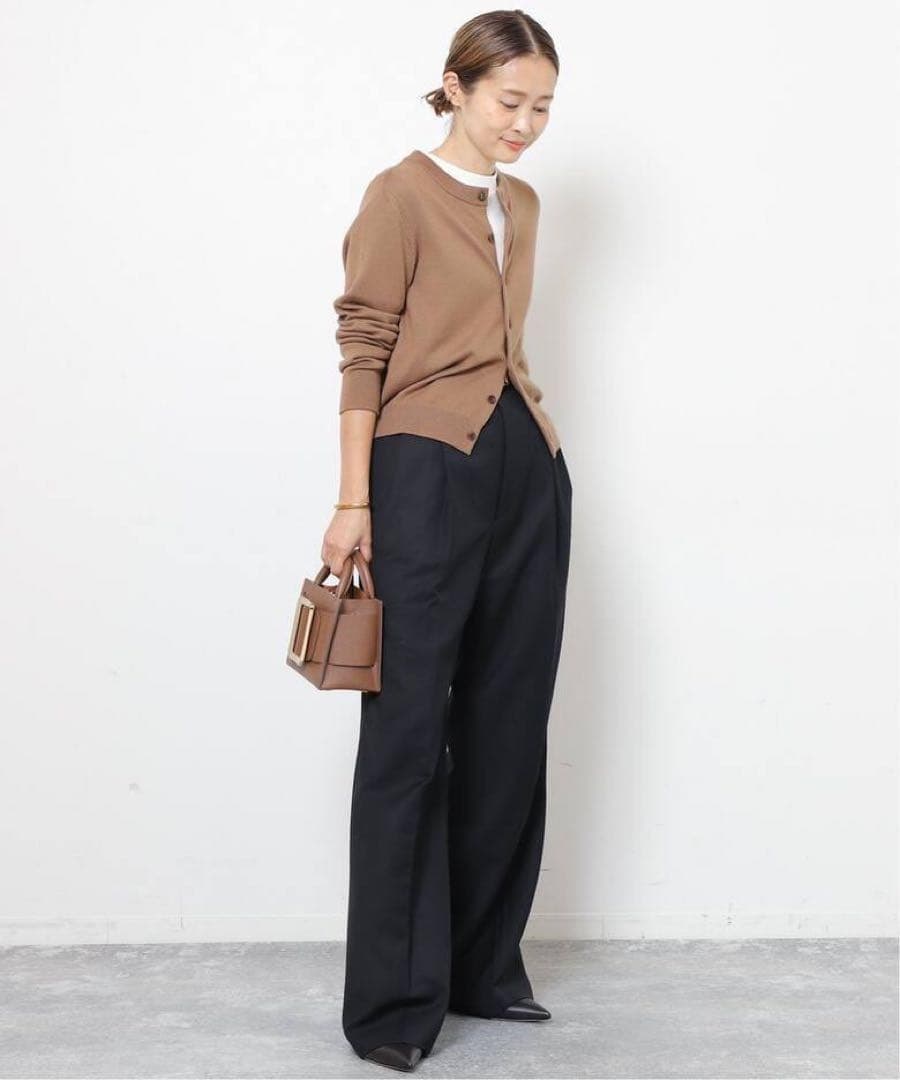 【２０２３】ドゥーズィエムクラス　 WISHクルーネックカーディガン　キャメル