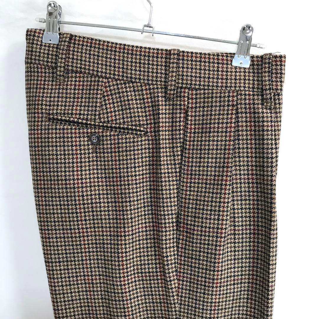 美品VIGANOヴィガーノ ガンクラブチェック スラックス 44イタリア製